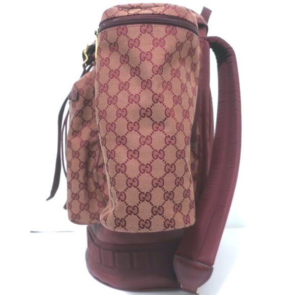 GUCCI ALPINA TREKKING BACKPACK BURGUNDY GG MONOGRAM CANVAS - Picture 5 of 12